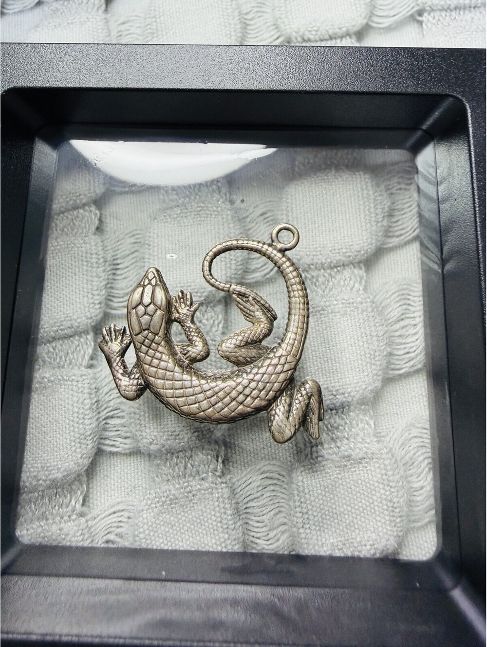 925 Sterling Vintage Lizard Pendant Marked 925